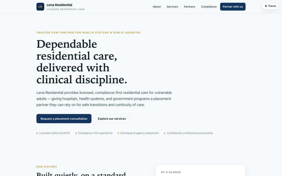 Lena Residential website