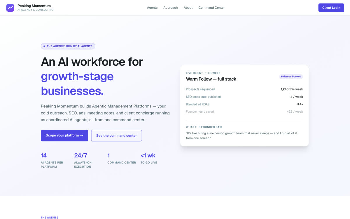 Peaking Momentum website